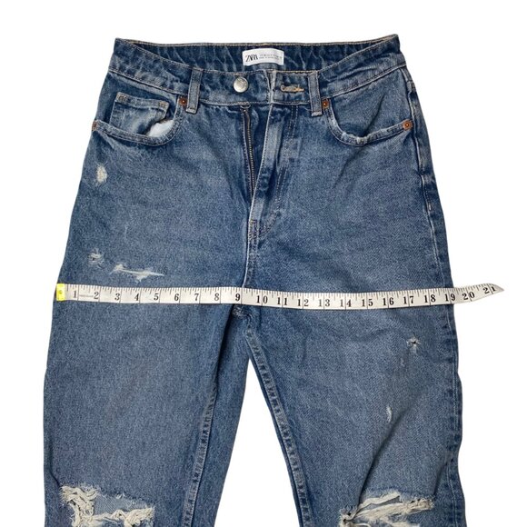 Zara Women's Mom Fit Distressed Jeans, size US 4 - Picture 8 of 14